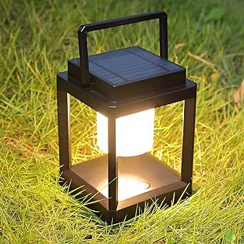 LETRY Outdoor Table Lamp, Brightness LED Nightstand Lantern, Portable Rechargeable Solar Lamp Waterproof, Touch Control Outdoor Lamps Cordless Lights Decorative for Patio/Walking/Reading/Camping